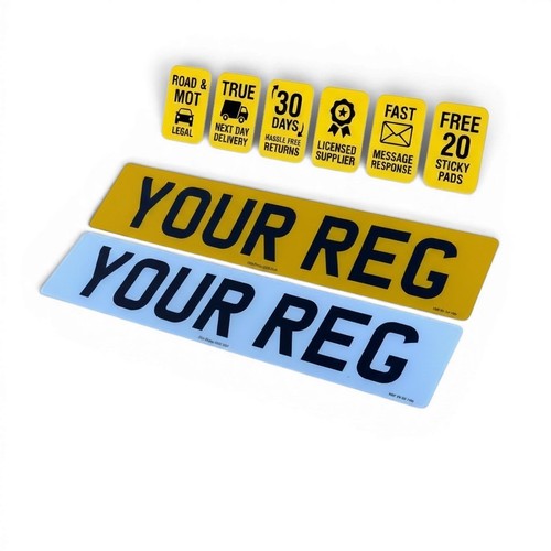 Printed number plates - 2d, pair
