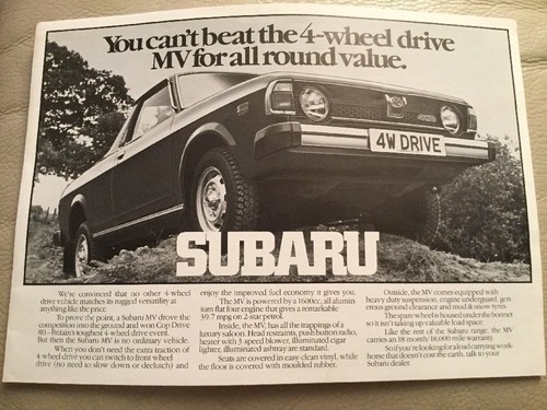 Subaru pickup car brochure - pickup,