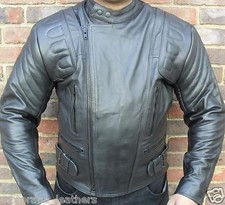 MENS BLACK MOTORCYCLE MOTORBIKER ARMOUR PADDED CLASSICAL1 RACING LEATHER JACKET
