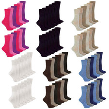 IOMI - Womens Extra Wide Seamless Diabetic Non Elastic Bamboo Socks 12 Pair