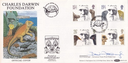 Darwin fdc signed sir - gb,