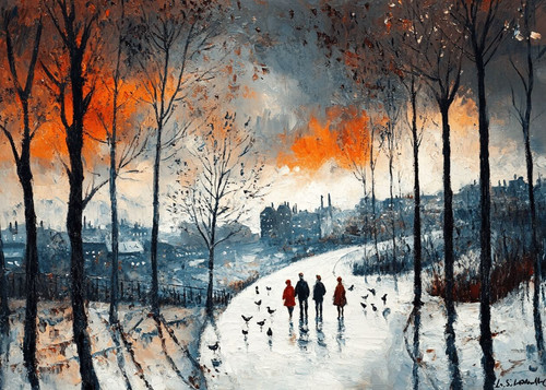 Lowry style canvas picture - s,