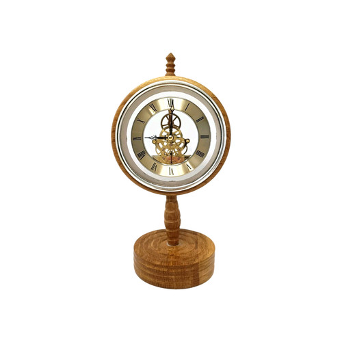 Wooden skeleton mantel clock - wooden,