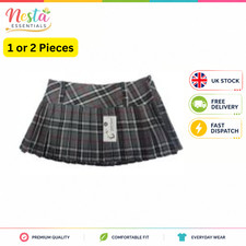 Grey and red tartan pleated - grey,