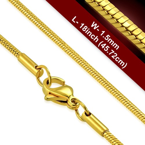 Gold stainless steel snake - gold,