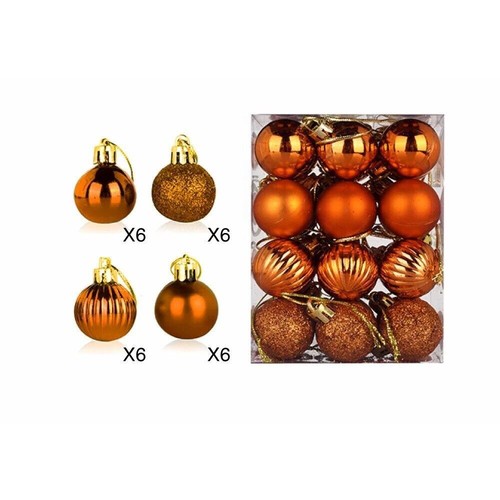 24pcs christmas decor baubles - 24pcs,