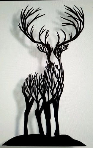 Standing stag tree design - stag,