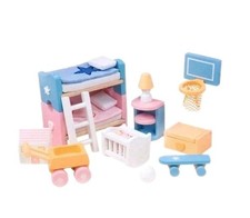 Dolls House Sugar Plum Children's bedroom Furniture  Room Set By Le Toy Van 