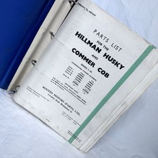 SUNBEAM ALPINE PARTS LIST