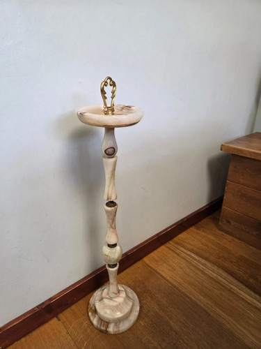 Vintage tall ashtray brass and - tall,