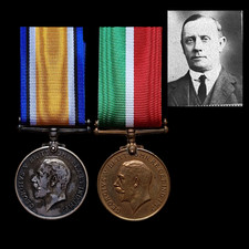 Mercantile Marine WW1 British Medal Pair CAPTAIN HODGSON Royal Commendation