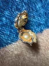 1960s Solid Silver Charm of an Oyster which has produced a Pearl when opened 