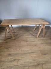 Antique Pine Trestle Dining Table