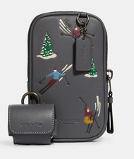 Coach Multifunction Phone Pack Earbud Case Ski Slope Print ~NWT~ CE659