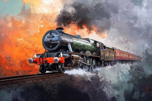Steam train canvas picture - canvas,