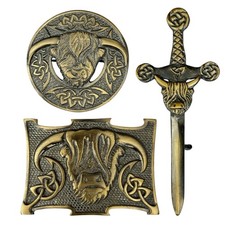 Men's Scottish Cow Antique Kilt Pin, Brooch, Buckle - Highland kilt Accessories