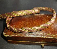 46g Pair matching Vintage Solid Copper brass metal twisted Cuff Bracelet adjusta