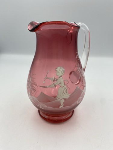 Mary gregory cranberry - cranberry, jug
