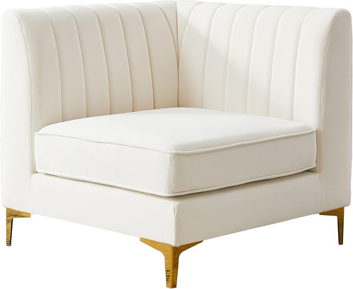 Cream velvet modular chair - cream,