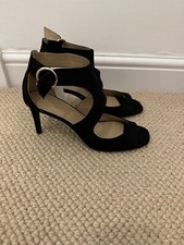 New With Tags Black Sandals Suede Effect, UK 8, H&M Gold Buckle