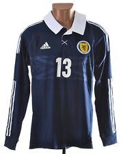 SCOTLAND NATIONAL TEAM 2011/2013 HOME FOOTBALL SHIRT SIZE L #13 MATCH WORN ISSUE