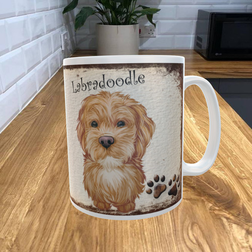 Labradoodle 11oz coffee mug - coffee, my