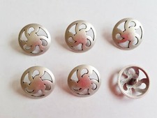 6 Metal Silver tone large vintage look Craft Blazer Coat buttons 3cm