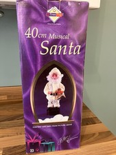 Vintage Santa, sings &/or dances, 40cm, unusual cream outfit, vgc 