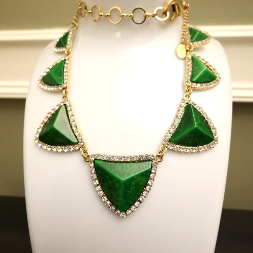 Amrita singh necklace - necklace, green