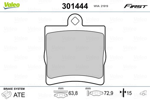 Valeo 301444 brake pad - 301444-oe,