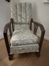 Vintage Upholstered Oak High
