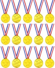 Sports Gold Winners Medals Plastic Games Toy Prize Gifts Kids Children 6-144Pcs