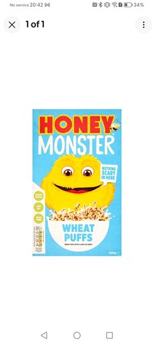 Honey monster cereal 520g - honey,
