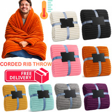 Chunky Cord Ribbed Throw Over