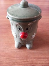 Vintage Dusty Bin Moneybox Ceramic 329g 13cm X 7.5cm X 9cm