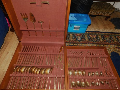 Vintage teak canteen - teak, 8