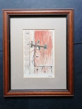 Vintage Still Life Watercolour Painting, "Latch and Binder Twine," Contemporary