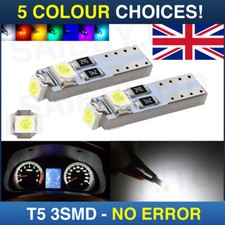 5 x 286 T5 LED DASHBOARD CLOCK UPGRADE BULBS T5 74 WEDGE CAPLESS 5MM LLB286