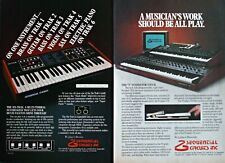 2 x SEQUENTIAL CIRCUITS (Six-Trak/Prophet-T8) SYNTHESIZER Vintage ADVERTS 1984