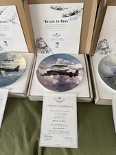 Set of 4 Coalport Fine Bone China RAF War Plane Plates”Reach for the Sky"Series