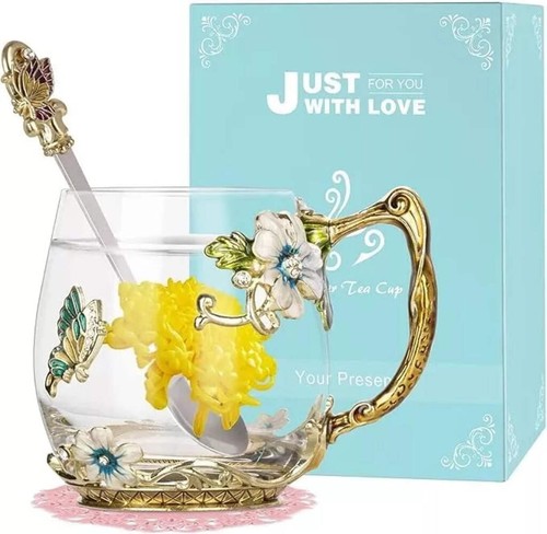 Wisolt flower glass tea cup - glass,