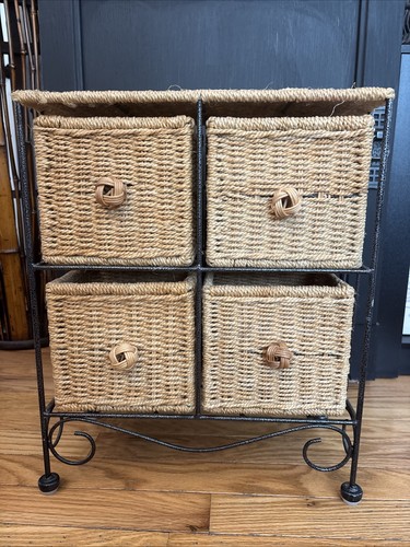 Wicker drawer desk - ,