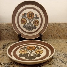 Vintage  1960s Mayflower Denby Stoneware  Side Plates 17cm Mayflower Pattern 