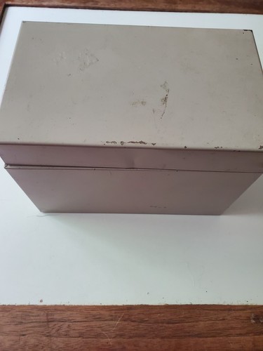 Metal recipe card box - metal,