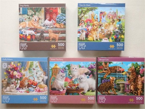 500pce jigsaw dog family pets - 500pce,