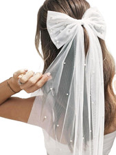 Bridal Hair Bow Veil with