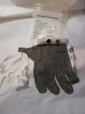 Chain mail protective glove  / Small 5 finger reversible