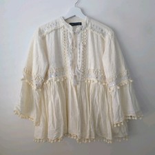 Zara Ivory Cream Embroidered