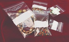 100 Bags Re-Sealable White Block Zip Lock Seal Poly Bags