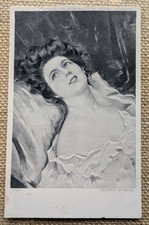 'IRIS' Edwardian Glamour Woman, Artist Illustrated Hildesheimer Postcard 1900s